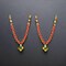 2PC Idol Mala 21 Inch God Goddess Haar Mala Indian Garland Jaimala Makhmali Bhagwan Haar Idol Pooja Item Garland for Photo Frame God Shringar Reusable Satin Mala Temple Decor (Red Golden)